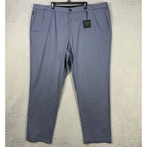 01.Algo Mens Chino Golf Pants 44 Blue‎ Performance Tech Straight Leg Pockets NEW